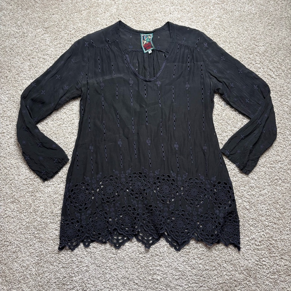 Johnny Was Sheer Embroidered Tunic